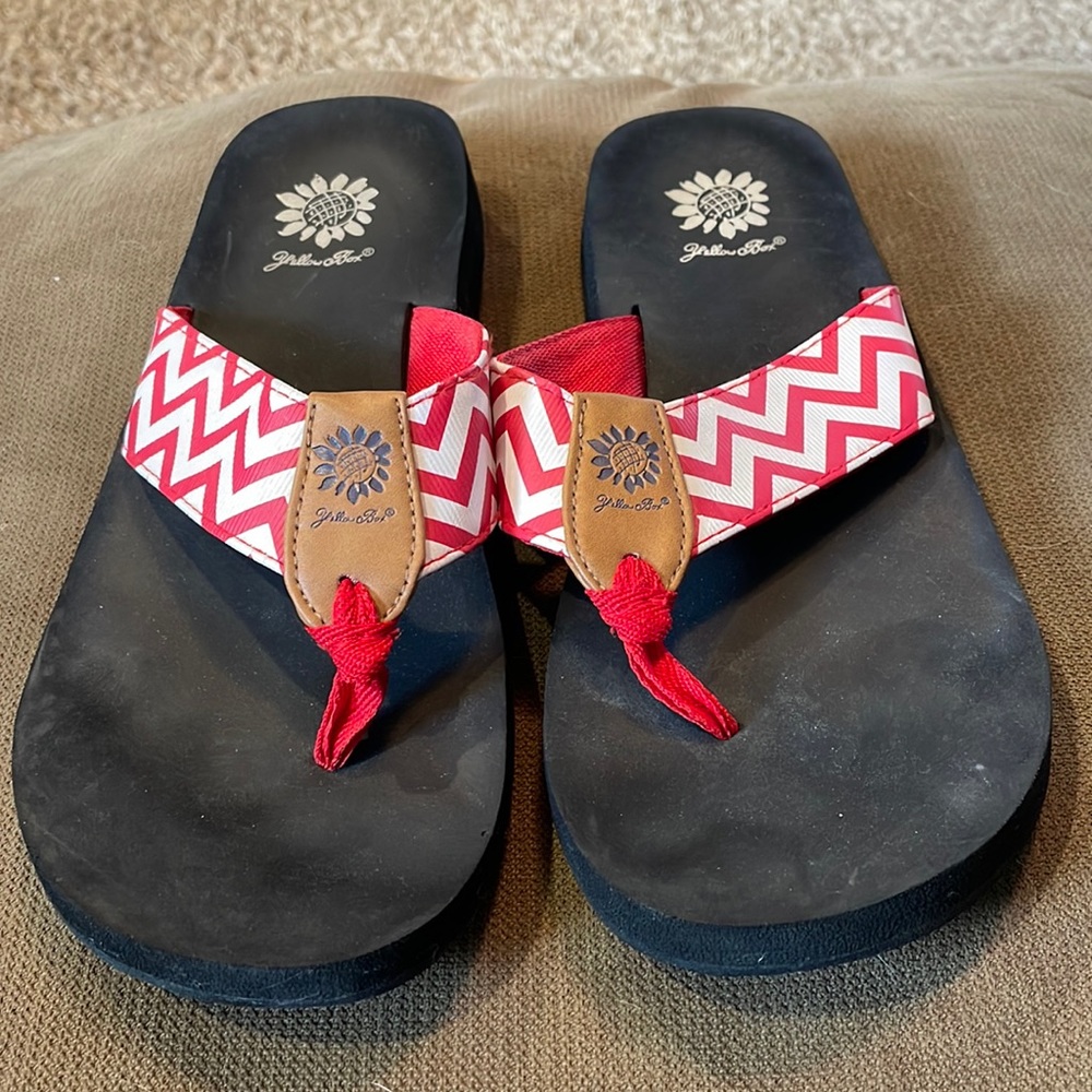 Yellow Box Flip Flops - Size 8.5